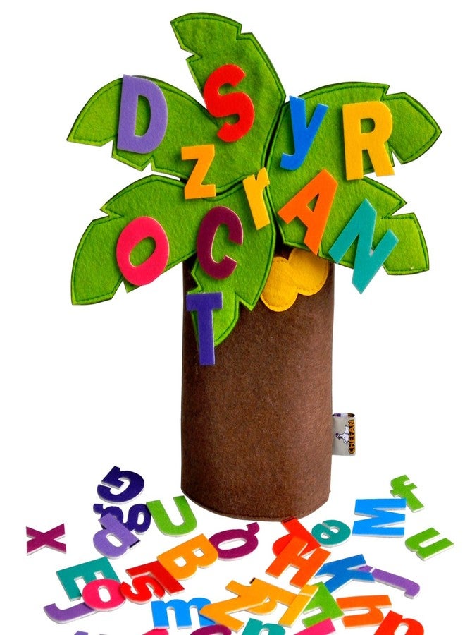 CHEFAN Felt Letter Tree Freestanding Coconut Tree Alphabet Game Set Props from The Childhood Favorite Book for Early Education - Image 1
